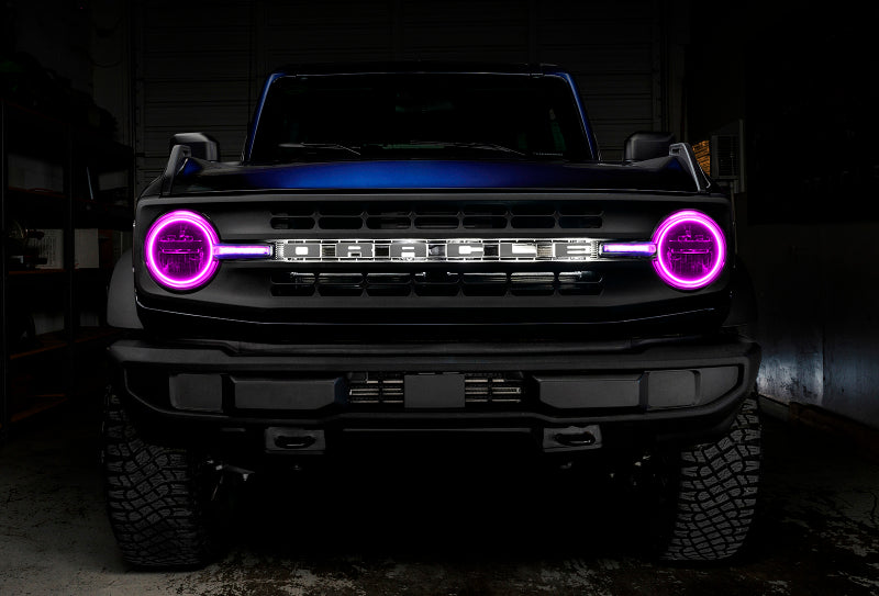 Oracle 21-22 Ford Bronco Headlight Halo Kit w/DRL Bar - Base Headlights -w/RF Cntrl SEE WARRANTY ORACLE Lighting