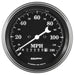 Auto Meter Gauge Speedo. 3 3/8in 120mph Elec. Prog. w/ Wheel Odo Old Tyme Black AutoMeter