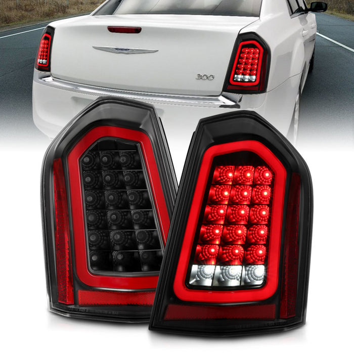 ANZO 11-14 Chrysler 300 LED Taillights Black w/ Sequential ANZO