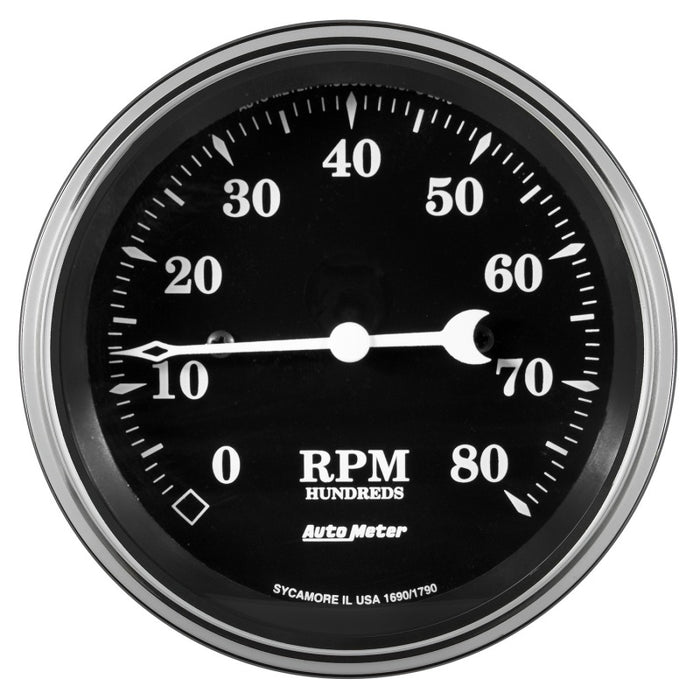 Auto Meter Gauge Tachometer 3 3/8in 8k RPM In-Dash Old Tyme Black AutoMeter