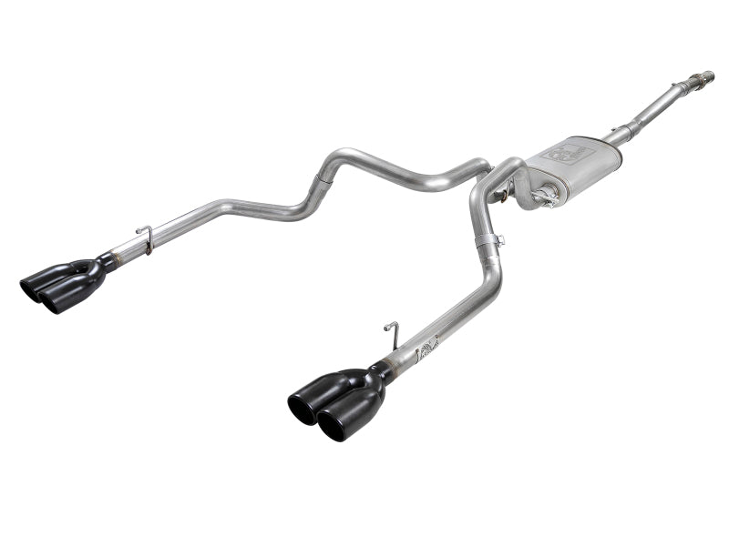 aFe Vulcan Series 3in-2-1/2in 304 SS Cat-Back 2019 GM Silverado / Sierra 1500 V8-5.3L w/ Black Tips aFe