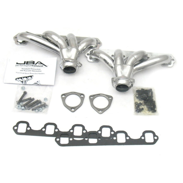 JBA Ford 260-351W SBF 1-5/8in Primary Silver Ctd Tight Tuck Header JBA