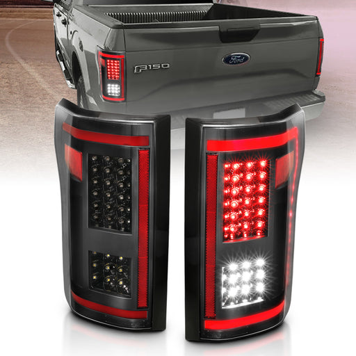ANZO 15-17 Ford F-150 LED Taillights Black w/ Sequential ANZO