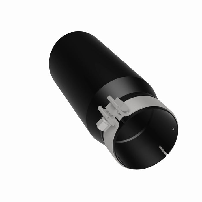 MagnaFlow Tip Stainless Black Coated Single Double Round Single Outlet 5in Dia 4in Inlet 13in L Magnaflow