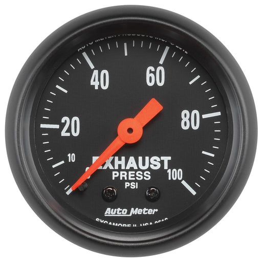 Autometer Z Series 2-1/16in 0-100 PSI Mechanical Exhaust Pressure Gauge AutoMeter