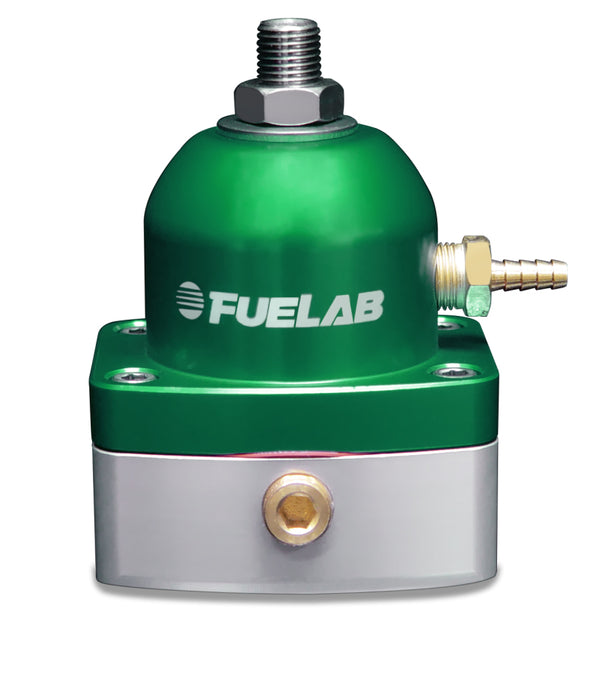 Fuelab 545 EFI Adjustable Mini FPR In-Line 90-125 PSI (1) -6AN In (1) -6AN Return - Green Fuelab