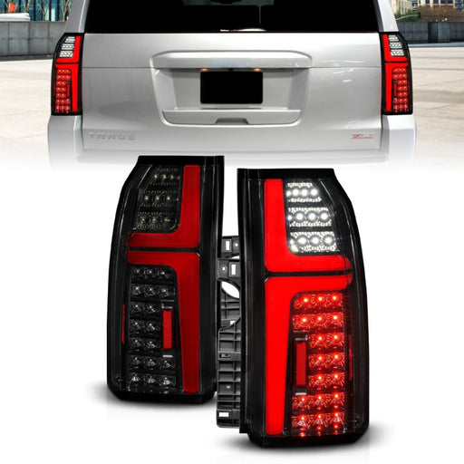 ANZO 15-20 Chevrolet Tahoe Sequential LED Tube Taillights Black ANZO