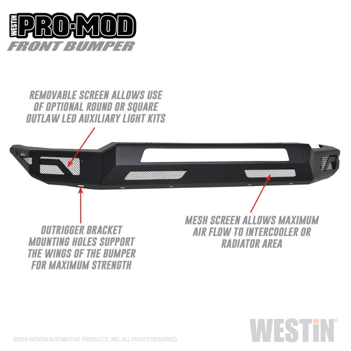 Westin  2019 Dodge Ram 1500 ( Excludes 1500 Classic & Rebel Models )  Pro-Mod Front Bumper Westin