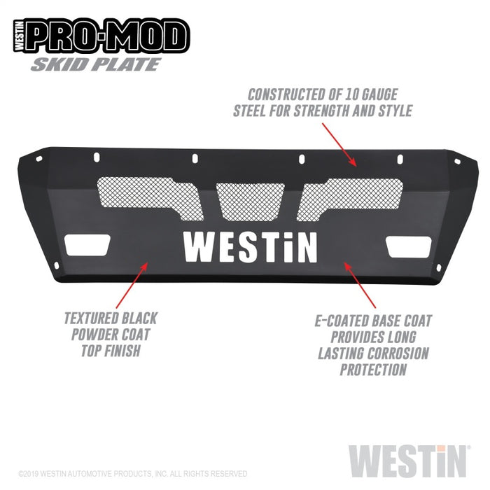 Westin 15-19 Chevrolet Silverado 2500/3500 Pro-Mod Skid Plate - Textured Black Westin