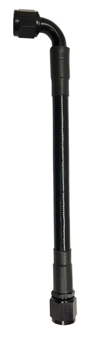 Fragola -10AN Ext Black PTFE Hose Assembly Straight x 90 Degree 30in Fragola
