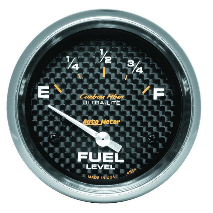 AP 65+ GM 2-5/8in Fuel Level Carbon Fiber Electric Gauge Pod AutoMeter