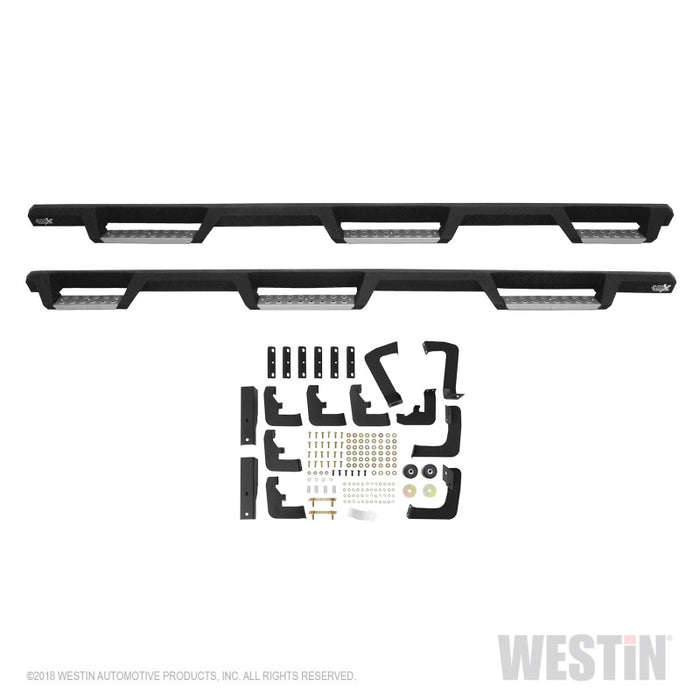Westin/HDX 17-18 Ford F-250/350 Crew Cab (6.75ft Bed) Stainless Drop Nerf Step Bars - Textured Black Westin