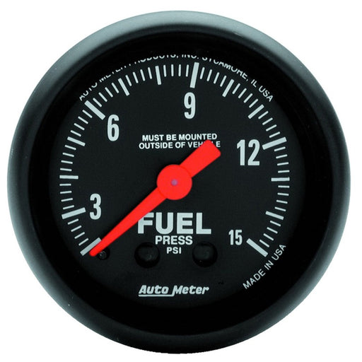 Autometer Z Series 2-1/16in 15 PSI Mechanical Fuel Pressure Gauge AutoMeter