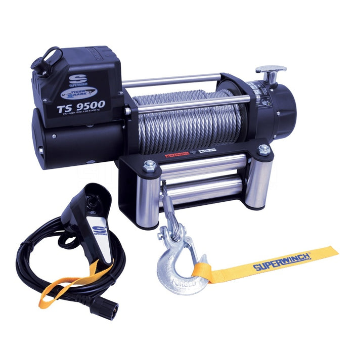 Superwinch 9500 LBS 12V DC 11/32in x 95ft Steel Rope Tiger Shark 9500 Winch Superwinch