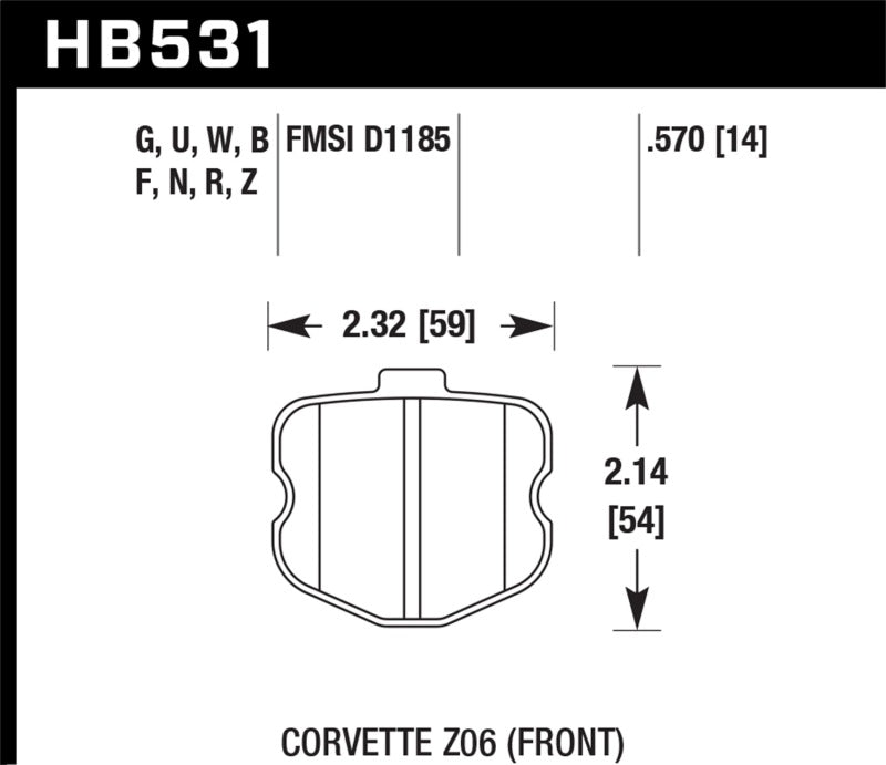 Hawk 06-13 Chevrolet Corvette Z06 DTC-60 Race Front Brake Pads Hawk Performance