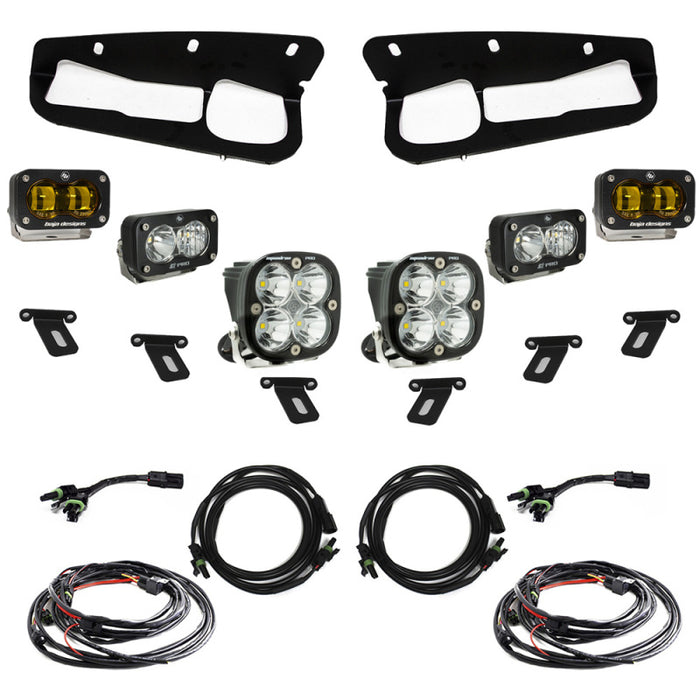 Baja Designs 21-22 Ford Bronco w/Steel Bumper S2 SAE Pro Fog Pocket Light Kit - Amber Baja Designs