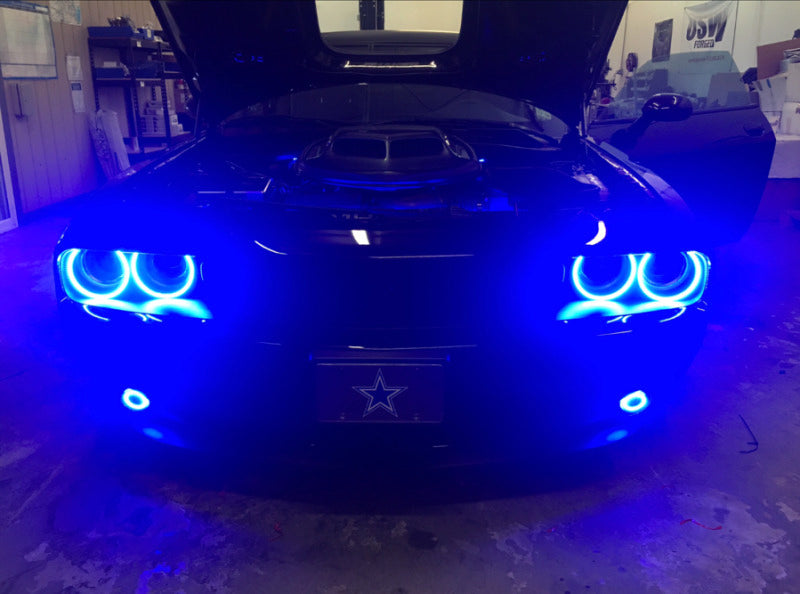 Oracle 15-21 Dodge Challenger Waterproof LED Fog Light Halo Kit - ColorSHIFT SEE WARRANTY ORACLE Lighting