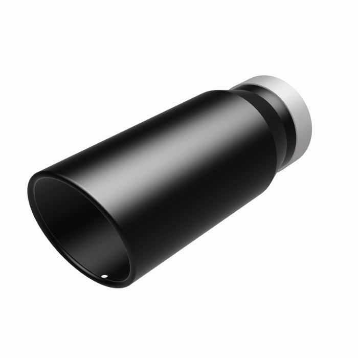 MagnaFlow Tip Stainless Black Coated Single Wall Round Single Outlet 5in Dia 4in Inlet 13in L Magnaflow