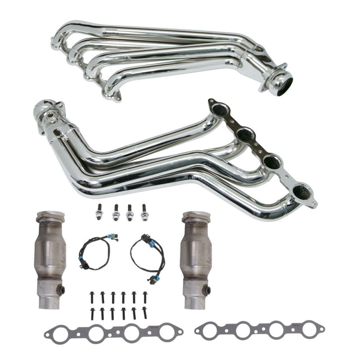 BBK 10-15 Camaro LS3 L99 Long Tube Exhaust Headers With Converters - 1-3/4 Chrome BBK