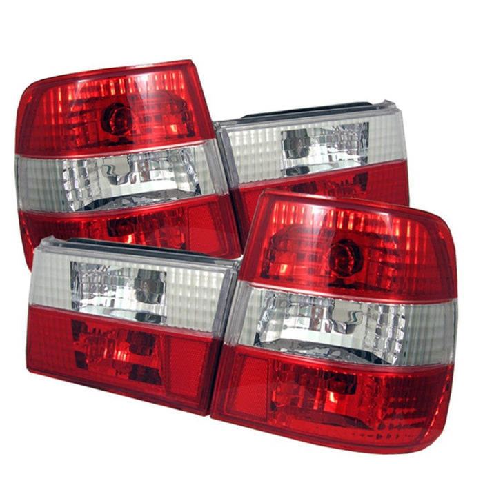 Spyder BMW E34 5-Series 88-95 Euro Style Tail Lights Red Clear ALT-YD-BE3488-RC