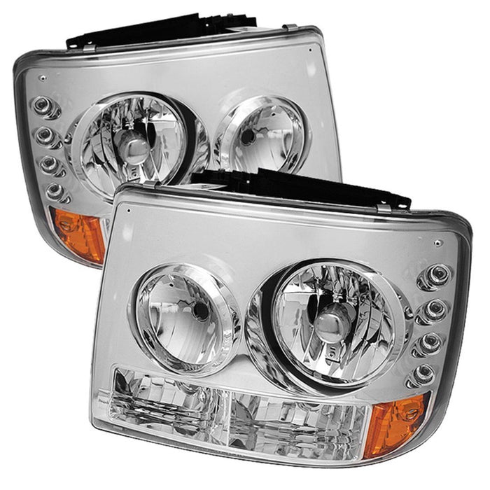 Spyder Chevy Silverado 1500 99-02 ( Not Fit HD Model)LED Crystal Headlights Chr HD-YD-CS99-1PC-AM-C