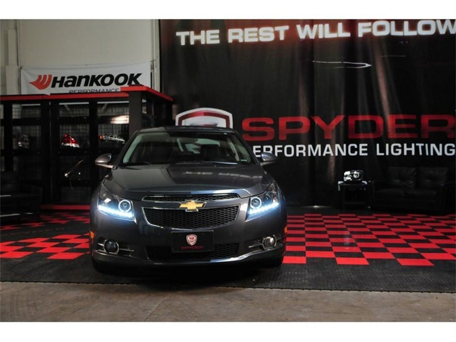 Spyder Chevy Cruze 11-14 Projector Headlights LED Halo -DRL Blk High H1 Low H7 PRO-YD-CCRZ11-DRL-BK