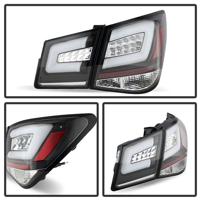 Spyder Chevy Cruze 2011-2014 Light Bar LED Tail Lights Black ALT-YD-CCRZ11-LBLED-BK