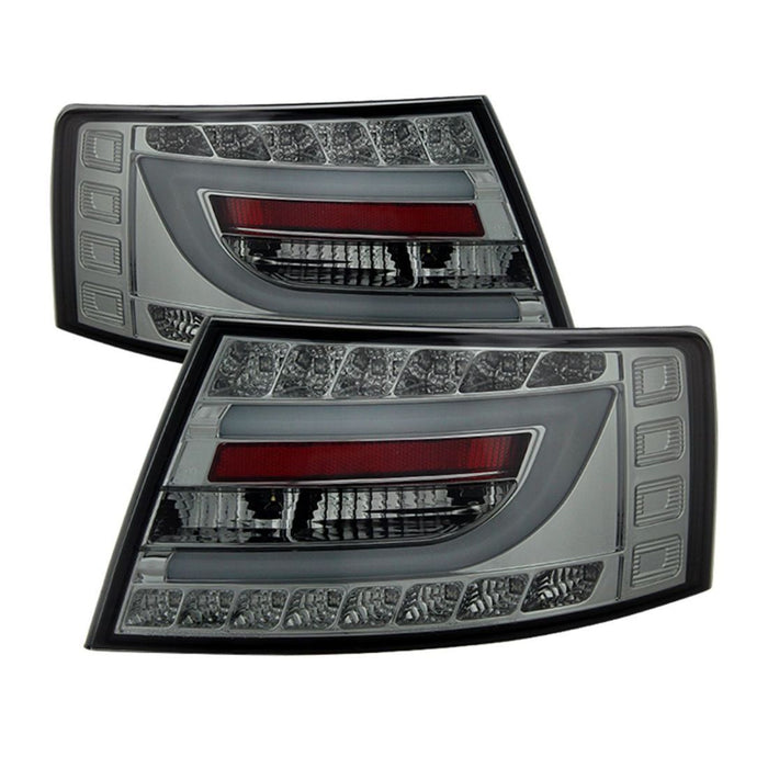 Spyder Audi A6 05-08 4Dr Sedan Only Light Bar LED Tail Lights Smke ALT-YD-AA605V2-LBLED-SM