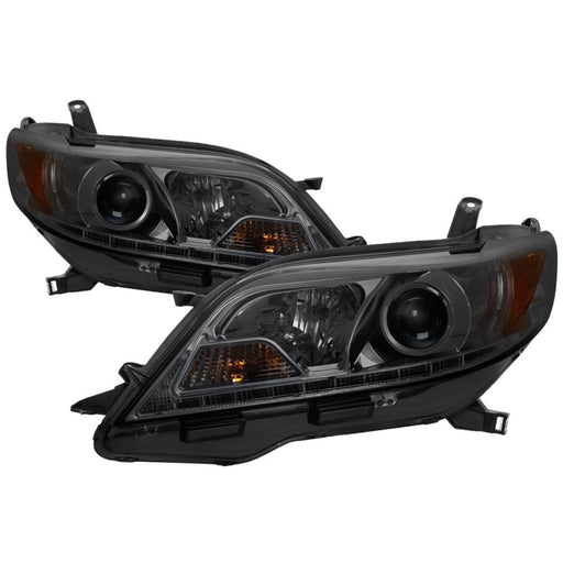 Spyder 11-14 Toyota Sienna Projector Headlights - DRL LED - Smoke PRO-YD-TSEN11-DRL-SM