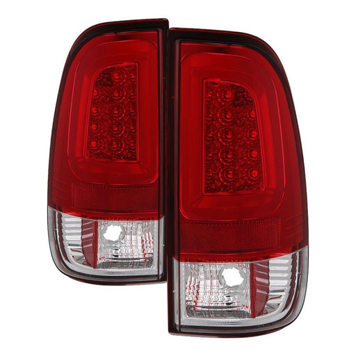 Spyder 97-03 Ford F150 Stylsd. F250 V3 Light Bar LED Tail Lights - Red/Clr ALT-YD-FF15097V3-LBLED-RC