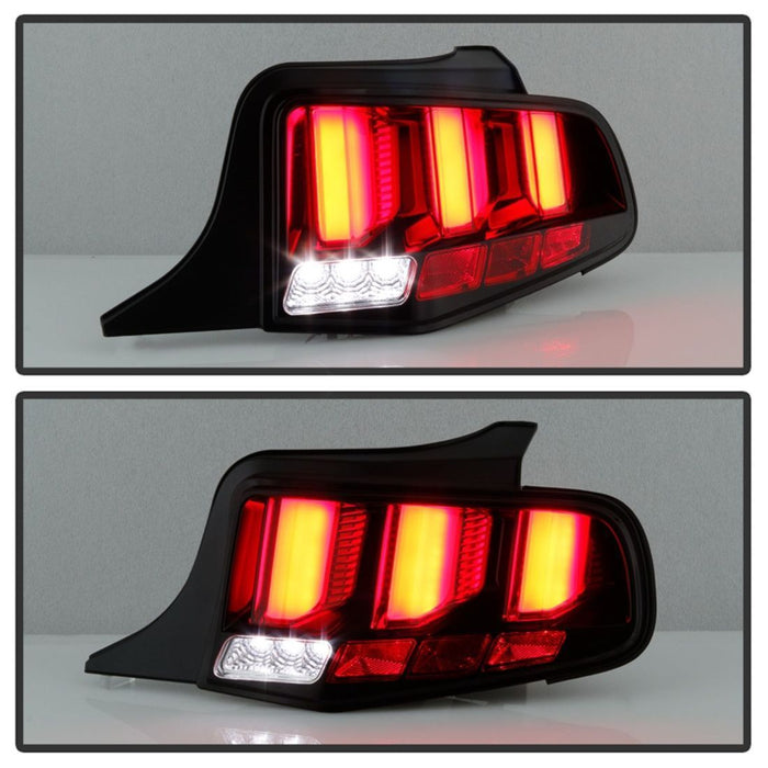 Spyder 10-12 Ford Mustang Red Light Bar LED Sequential Tail Lights - Blk ALT-YD-FM10-RBLED-BK