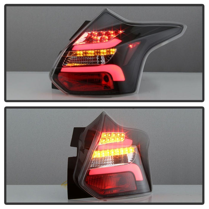 Spyder 12-14 Ford Focus 5DR LED Tail Lights - Black (ALT-YD-FF12-LED-BK)