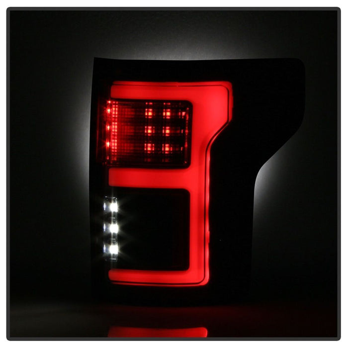 Spyder 15-17 Ford F-150 LED Tail Lights (w/Blind Spot) - Black Smoke (ALT-YD-FF15015BS-LBLED-BSM)