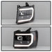 Spyder 07-13 GMC Sierra 1500-3500 Ver 2 Proj Headlights - DRL LED - All Blk PRO-YD-GS07V2-LBDRL-BKV2