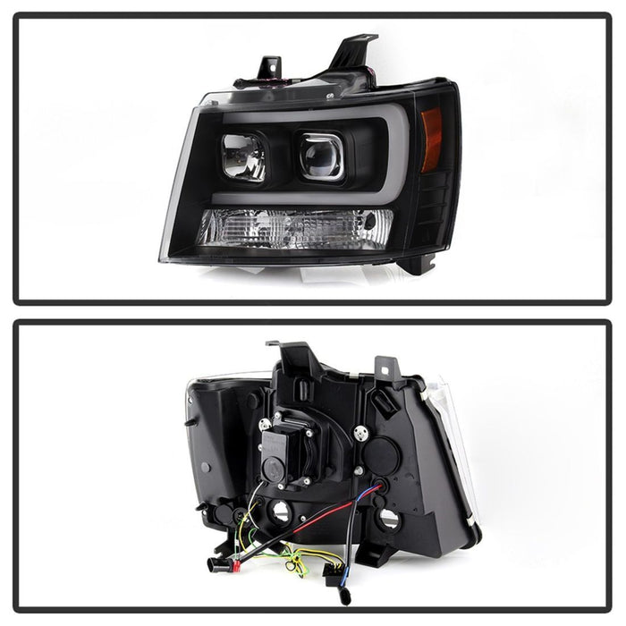 Spyder 07-14 Chevy Suburban/Tahoe V2 Projector Headlights LED Turn Sig Black PRO-YD-CSUB07V3-SB-BK