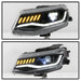 Spyder Chevy Camaro 16-18 Halogen Model Full LED Headlights Black PRO-YD-CCAM16HALAP-SEQ-BK