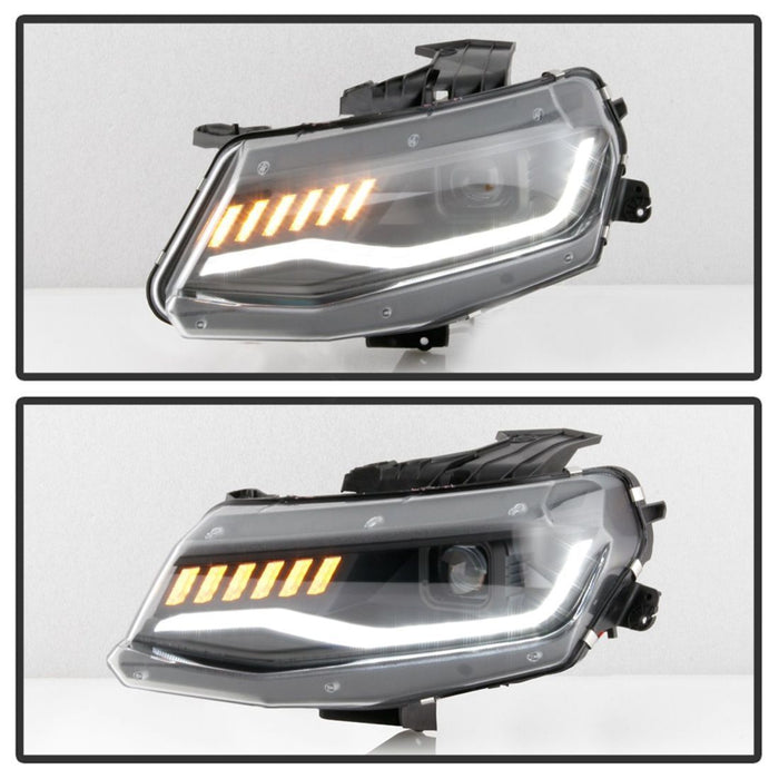 Spyder Chevy Camaro 16-18 (Do Not Fit Halogen) Projector Headlights Black PRO-YD-CCAM16HIDSI-SEQ-BK