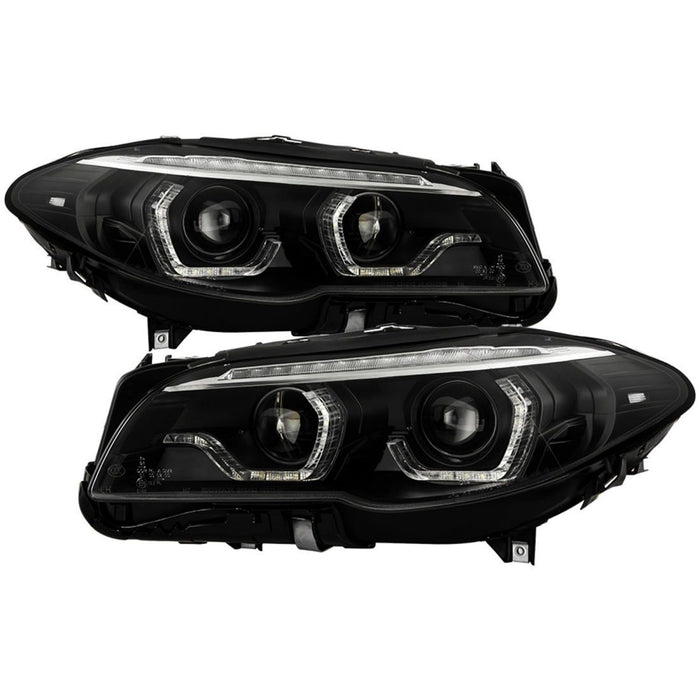 Spyder BMW 5 Series F10 11-13 Xenon/HID AFS Projector Headlights - Black PRO-YD-BMWF10HIDAFS-SEQ-BK