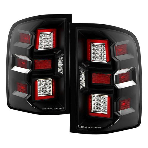 xTune 07-13 Chevrolet Silverado 1500/3500 Full LED Tail Lights - Black (ALT-CH-CSIL07-FLED-BK)