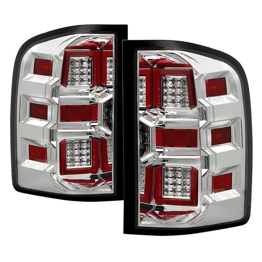 xTune 07-13 Chevrolet Silverado 1500/3500 Full LED Tail Lights - Chrome (ALT-CH-CSIL07-FLED-C)