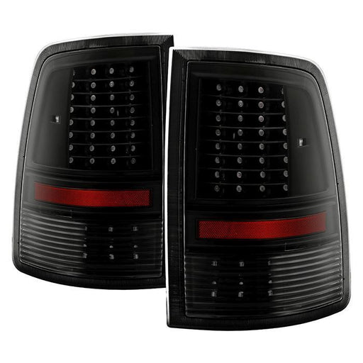 xTune Dodge Ram 1500 09-14 - Incandescent Only C Shape LED Tail Lights- Black ALT-JH-DR09-LED-CS-BK