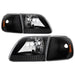 Xtune Ford F150 97-03 / Expedition 97-02 Crystal Headlights w/Corner Black HD-JH-FF15097-SET-AM-BK