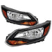 Xtune Ford Focus 12-14 Halogen OE Headlights Black HD-JH-FFOC12-BK-SET