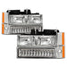 Xtune GMC Yukon 92-93 Crystal Headlights w/ Corner & LED Bumper Chrome HD-JH-GMCCK88-LED-AM-C-SET