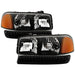 xTune GMC Sierra 99-06 /Yukon 00-06 Headlights & LED Bumper Lights - Black HD-JH-GS99-LED-SET-BK