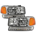 xTune GMC Sierra 99-06 /Yukon 00-06 Headlights & LED Bumper Lights - Chrome HD-JH-GS99-LED-SET-C