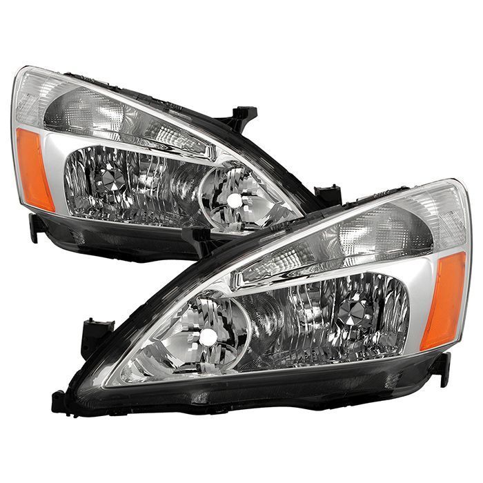 Xtune Honda Accord 03-07 Amber Crystal Headlights Chrome HD-JH-HA03-AM-C