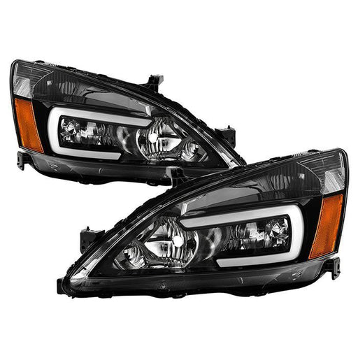 xTune Honda Accord 03-07 2/4Dr LED DRL Crystal Headlights - OE Black HD-JH-HA03-LED-BK