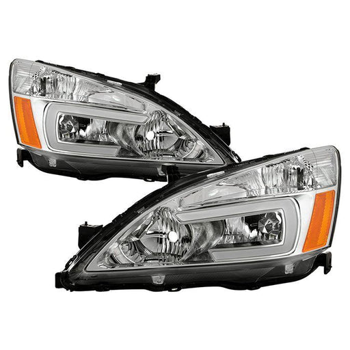 xTune Honda Accord 03-07 2/4Dr LED DRL Crystal Headlights - OE Chrome HD-JH-HA03-LED-C