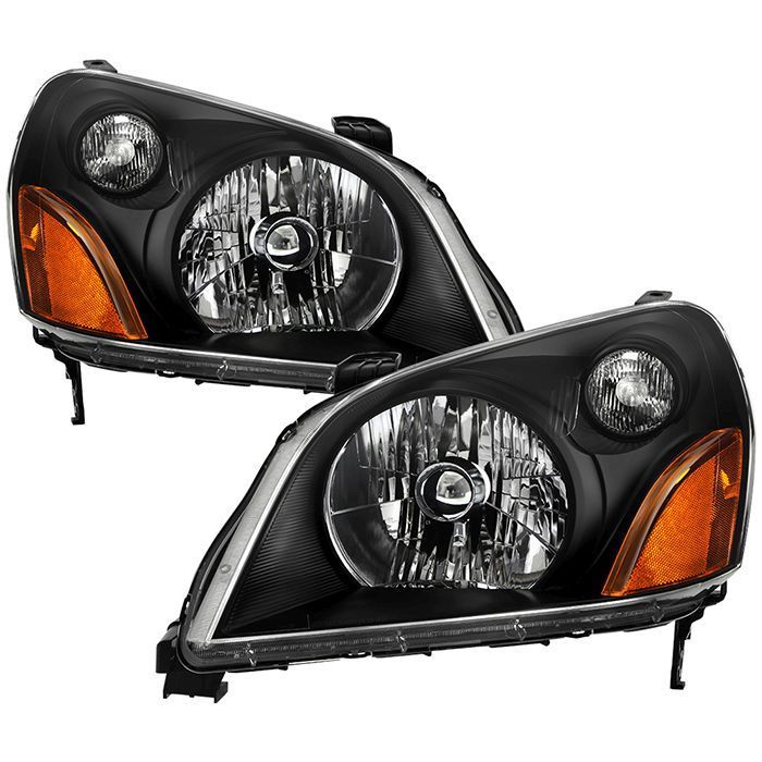 Xtune Honda Pilot 03-05 Crystal Headlights Black HD-JH-HPIL03-AM-BK